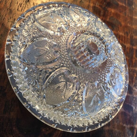 Vintage Pasari Heart And Rose Candy Dish Clear - Picture 2 of 10